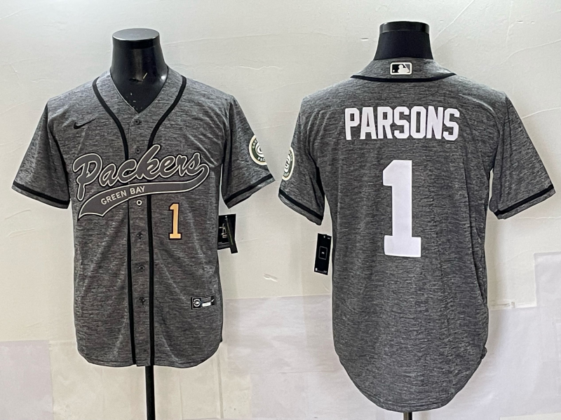 Men Green Bay Packers #1 Parson grey Nike NFL 2025 jersey 03